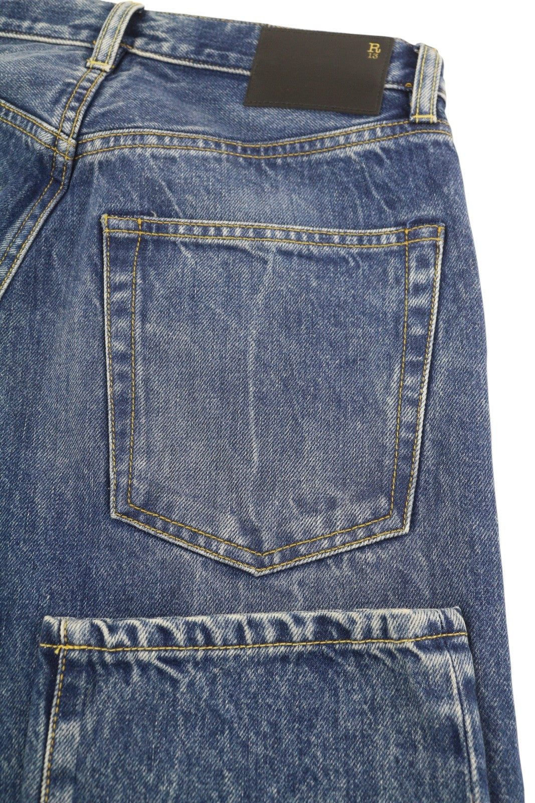 R13 Axl Slim Women's Jeans 27 Kelly Washed Blue Zip Fly Logo Denim