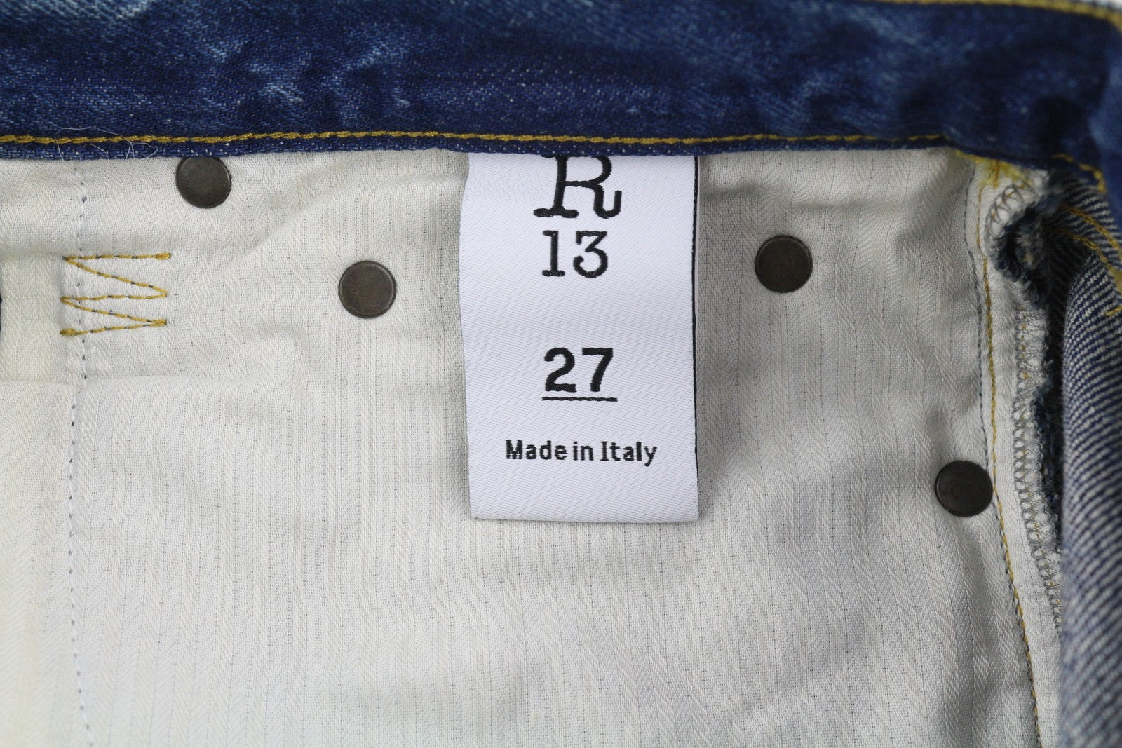 R13 Axl Slim Women's Jeans 27 Kelly Washed Blue Zip Fly Logo Denim