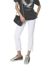 R13 Kick Women's Jeans 24 Bale White Bootcut Zip Fly Ankle Denim RRP526