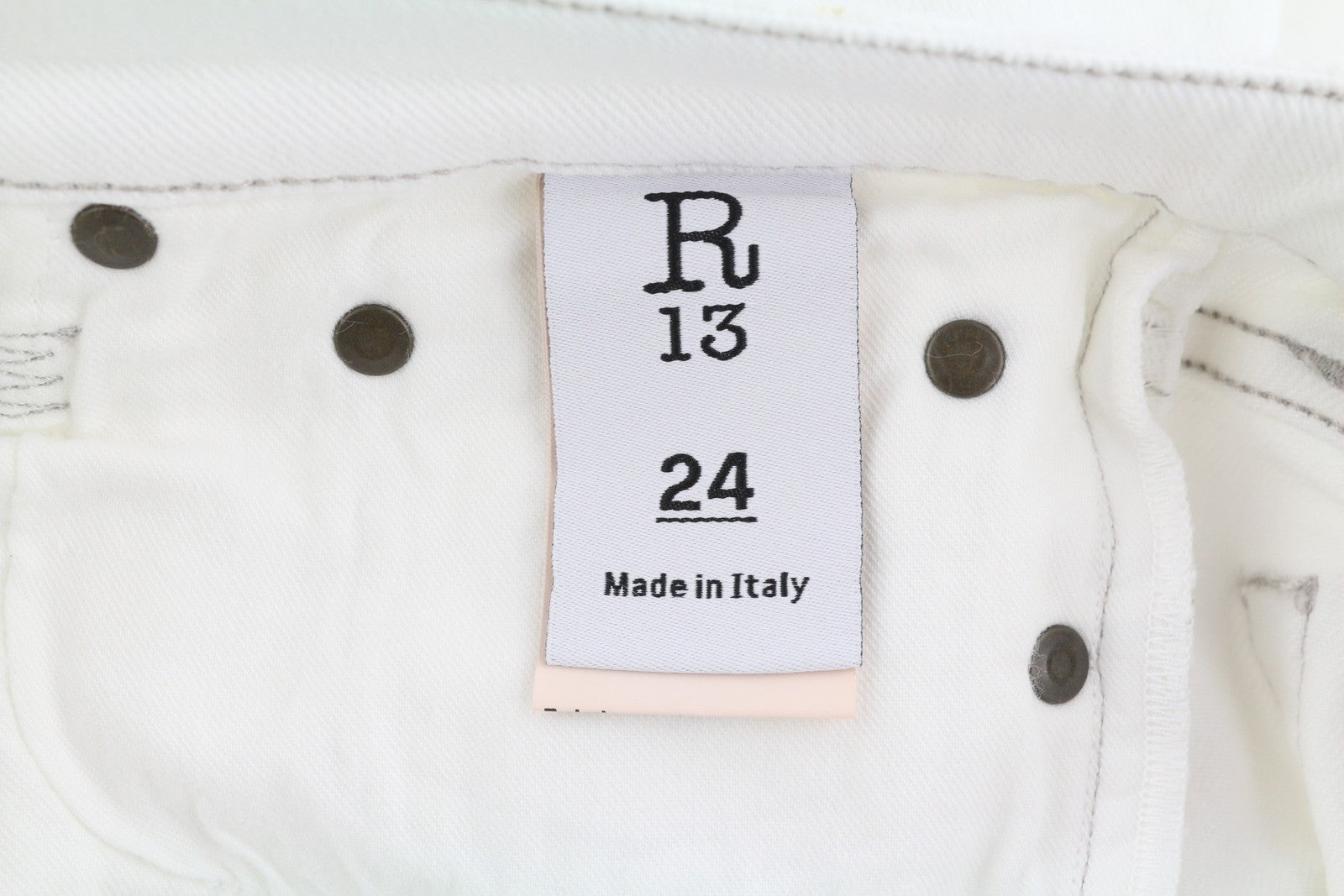 R13 Kick Women's Jeans 24 Bale White Bootcut Zip Fly Ankle Denim RRP526