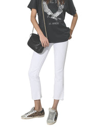 R13 Kick Women's Jeans 29 Bale White Bootcut Zip Fly Ankle Denim RRP526