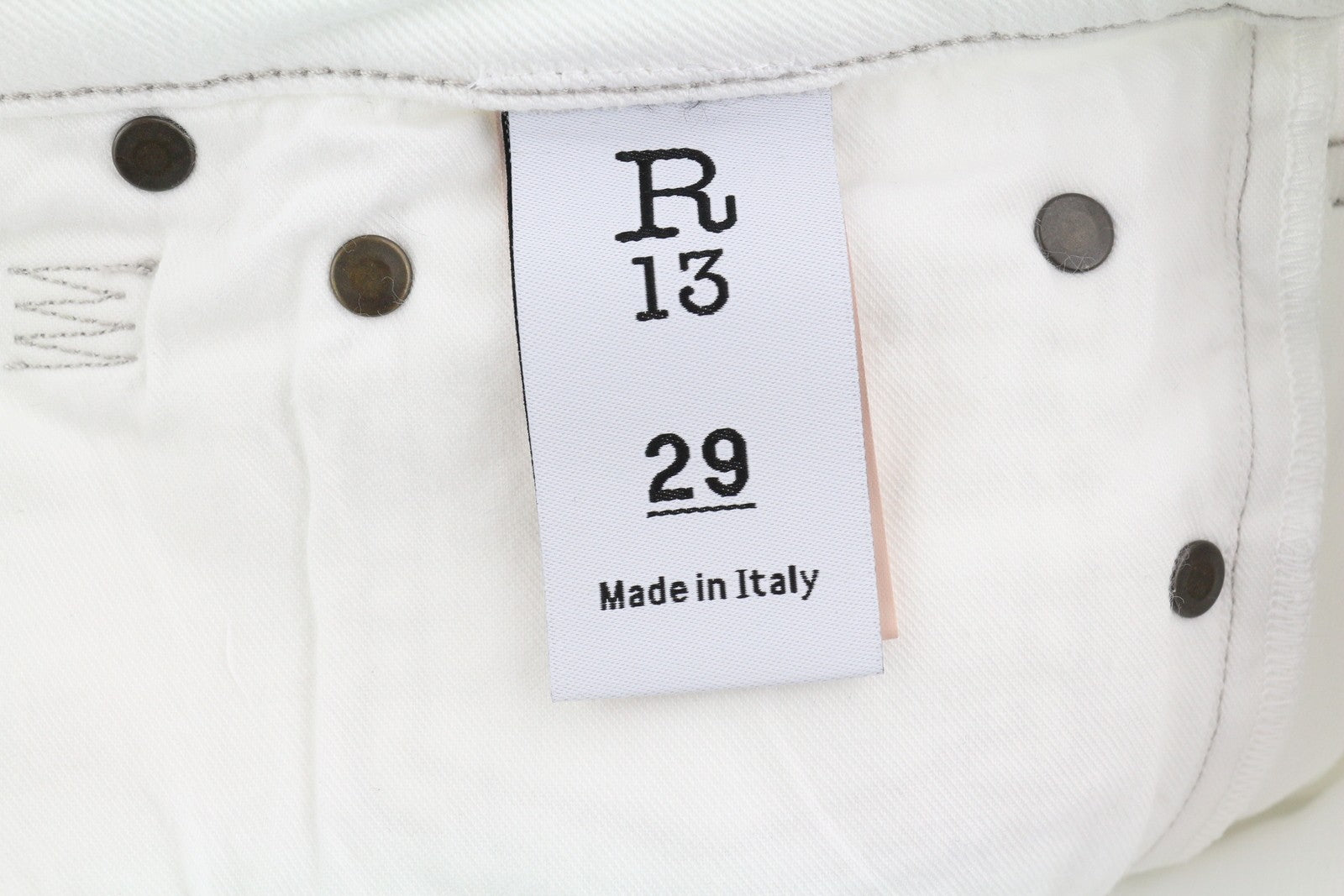 R13 Kick Women's Jeans 29 Bale White Bootcut Zip Fly Ankle Denim RRP526