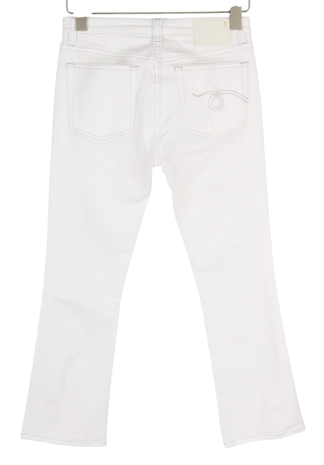 R13 Kick Women's Jeans 27 Bale White Bootcut Zip Fly Ankle Denim RRP526