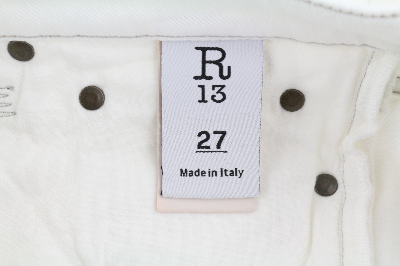 R13 Kick Women's Jeans 27 Bale White Bootcut Zip Fly Ankle Denim RRP526