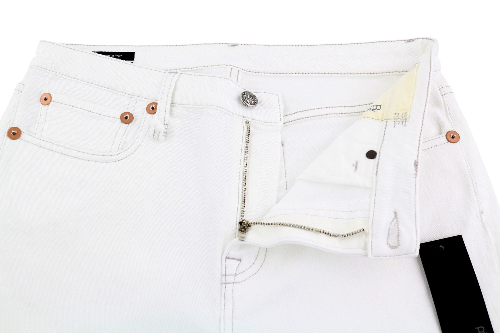 R13 Kick Women's Jeans 30 Bale White Bootcut Zip Fly Ankle Denim RRP526