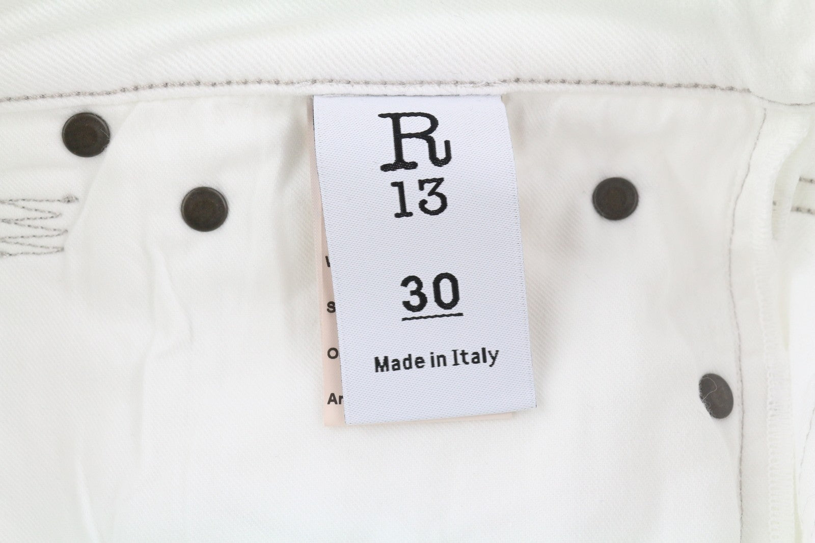 R13 Kick Women's Jeans 30 Bale White Bootcut Zip Fly Ankle Denim RRP526