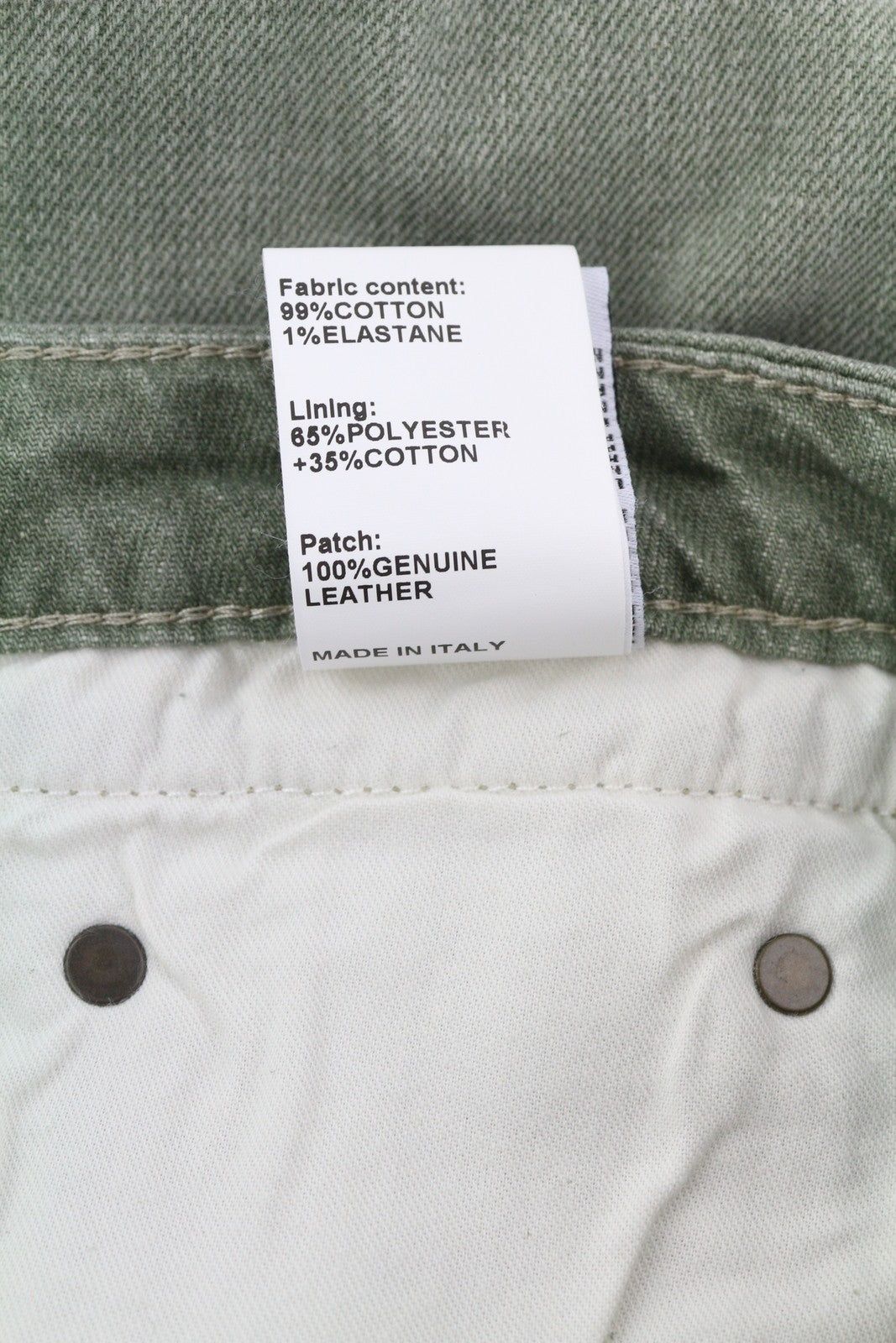 R13 Boy Straight Women Jeans 31 Slim Straight Cropped Army Green Stretch RRP695