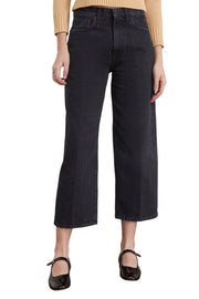 R13 D'Arcy Ankled Women's Jeans 23 Wide Cropped Ankle Onix Black RRP695