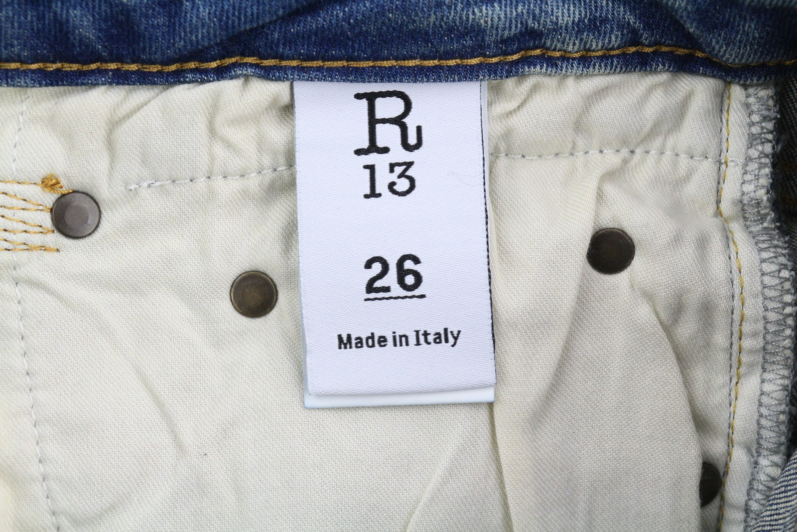 R13 Boy Straight Women's Jeans 26 Washed Blue Kelly Stretch Ankle Crop RRP645