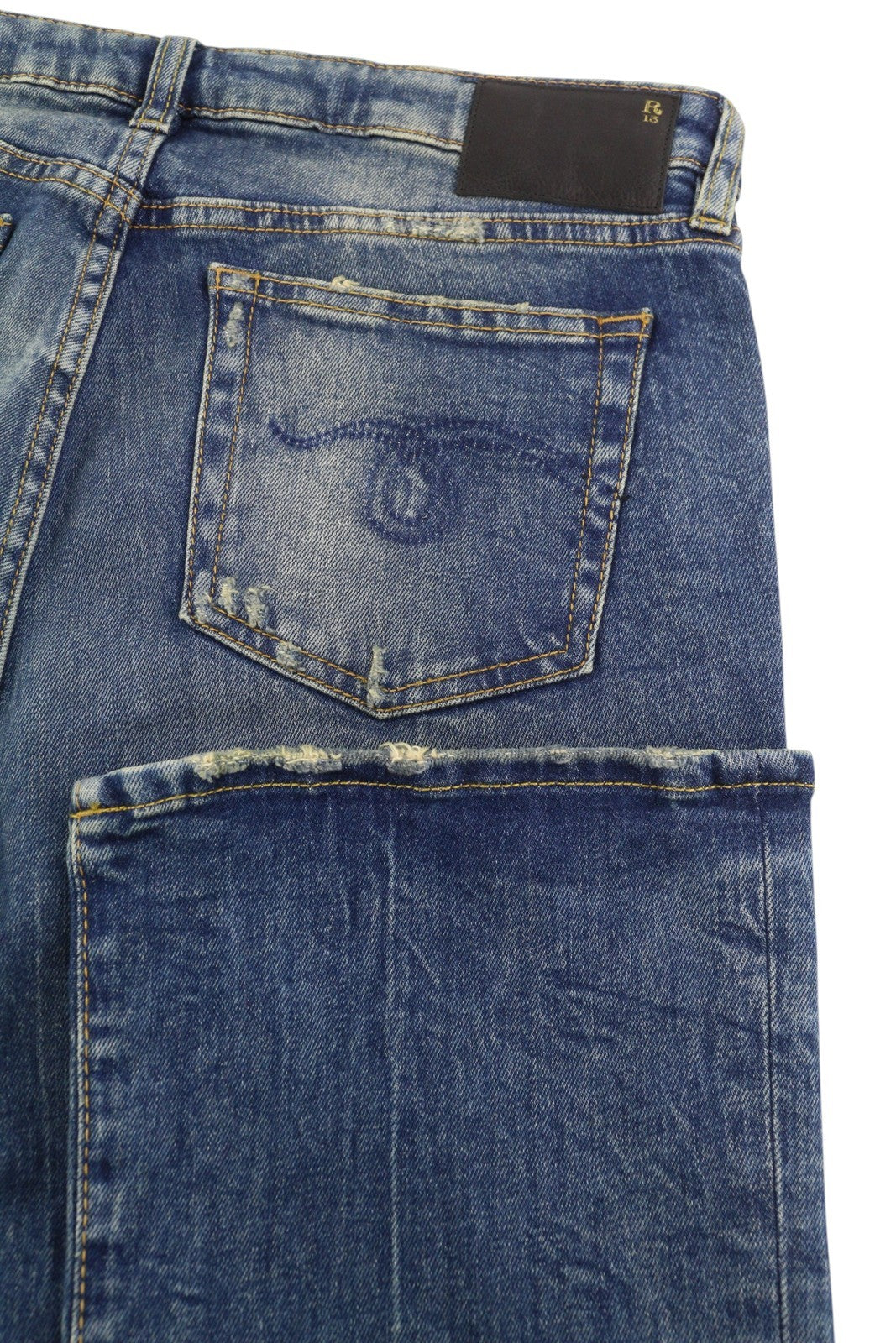 R13 Kick Women's Jeans 30 Kelly Stretch Washed Blue Cropped Ankle Denim RRP650