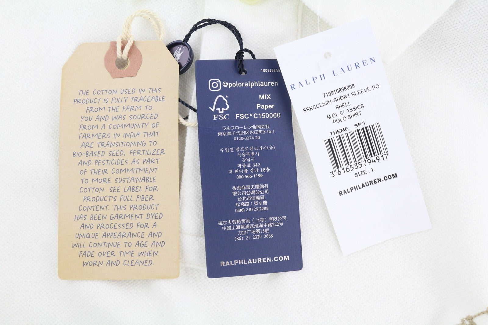 RALPH LAUREN Classic Fit Men's T-Shirt L Embroidered Short Sleeve Polo RRP211