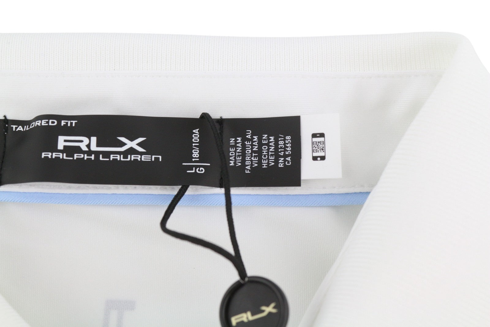 RLX RALPH LAUREN Golf Men's T-Shirt L White Wicking Jersey Short Sleeve Polo