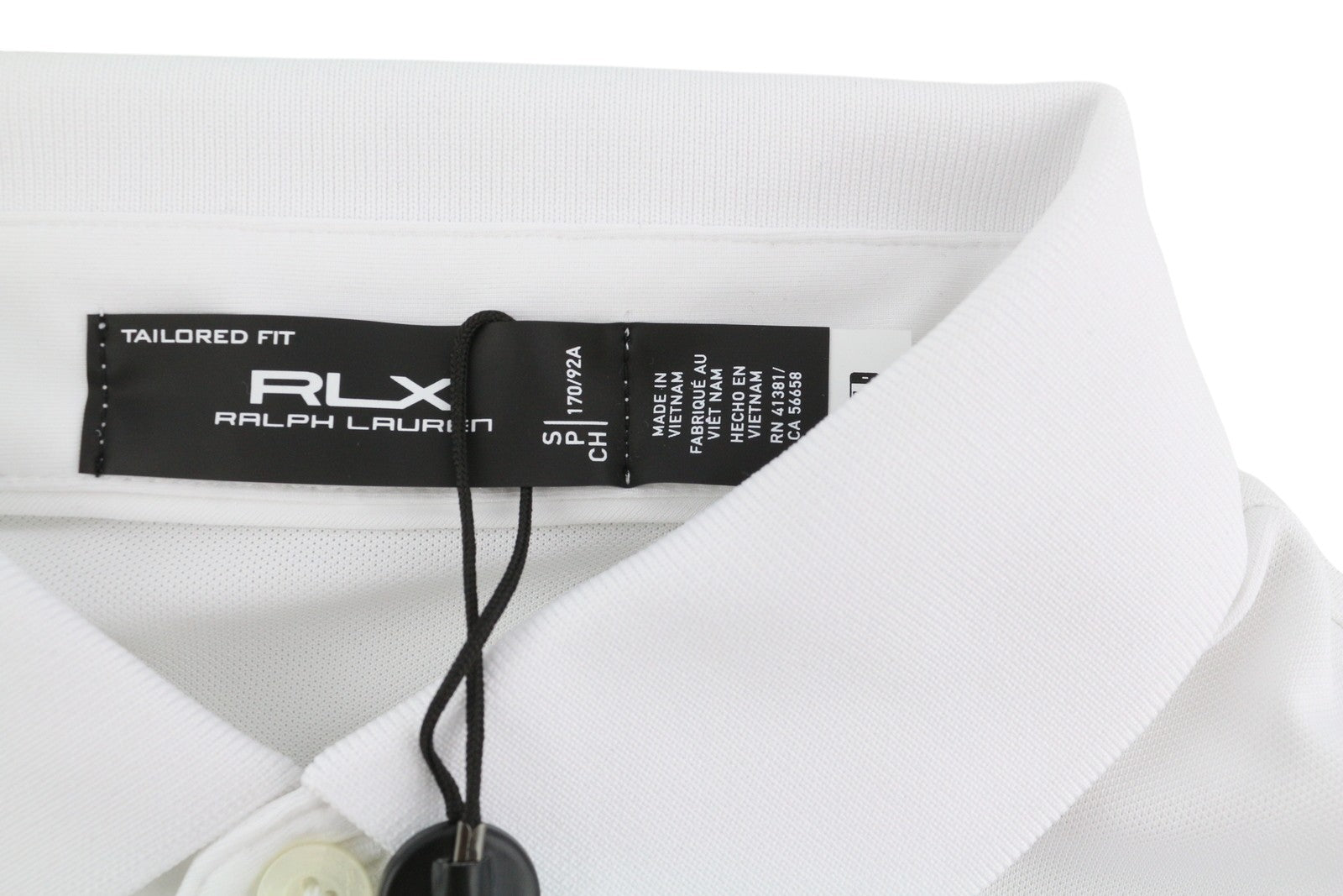 RLX RALPH LAUREN Golf Men T-Shirt S White Bear Wicking Short Sleeve Polo RRP179