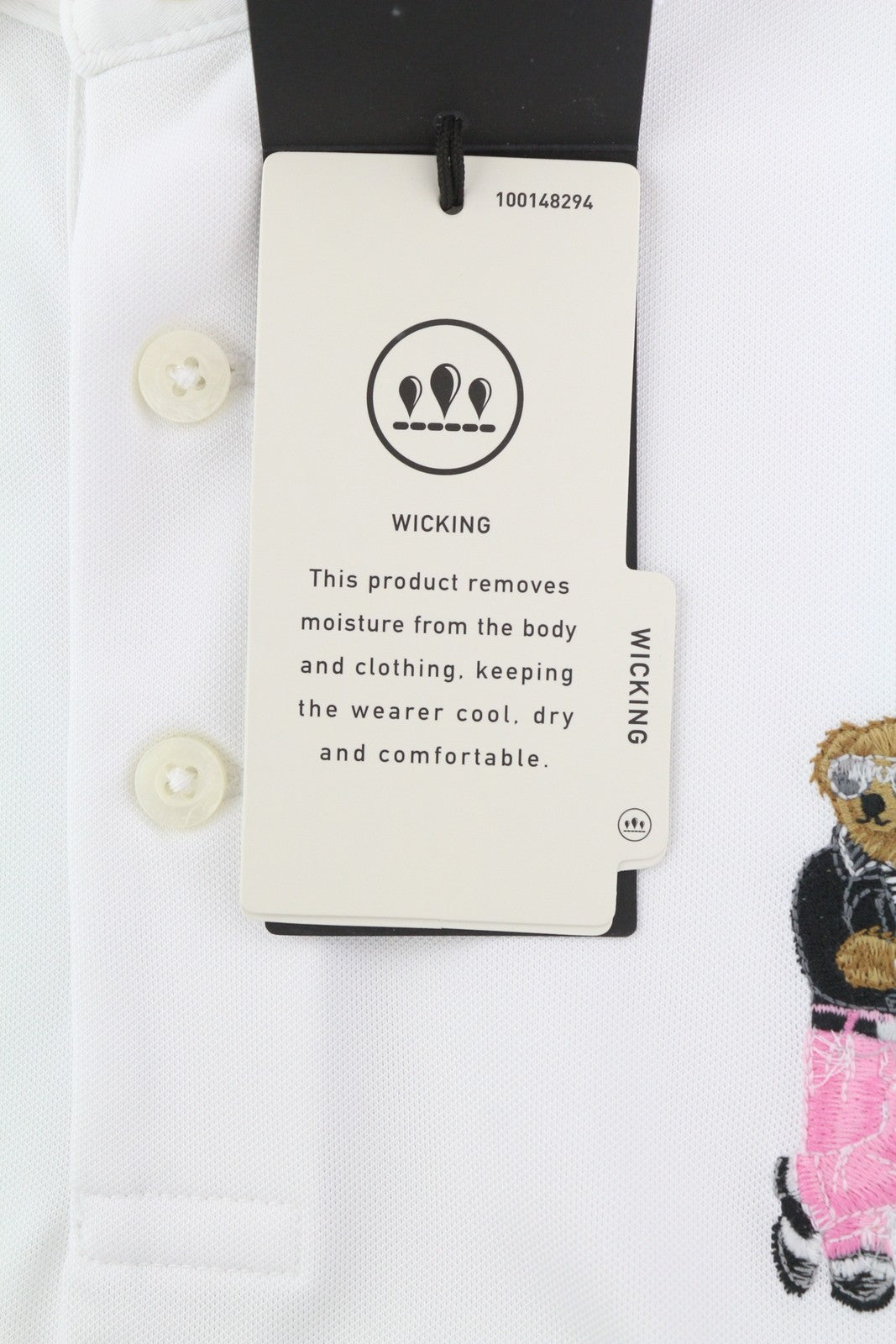 RLX RALPH LAUREN Golf Men T-Shirt S White Bear Wicking Short Sleeve Polo RRP179