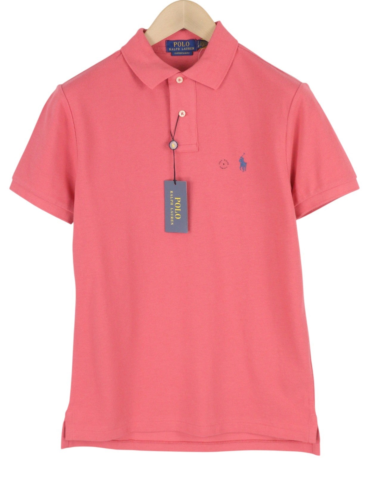 RALPH LAUREN Custom Slim Fit Men's T-Shirt S Red Polo Short Sleeve RRP119