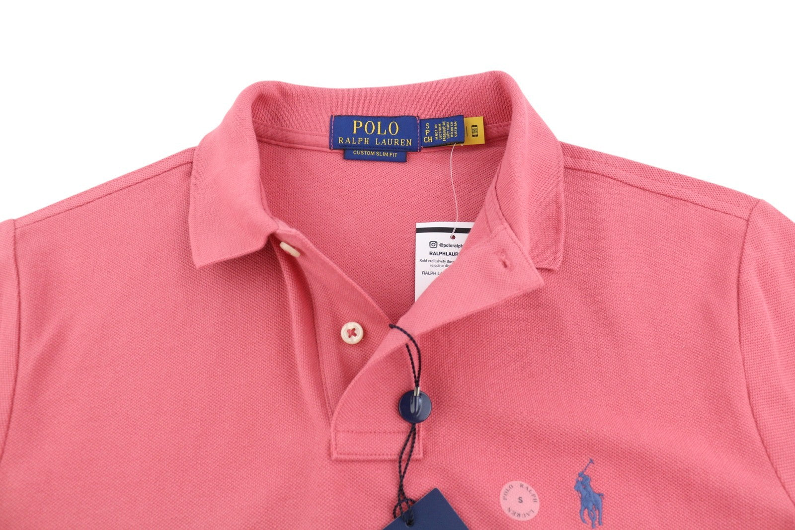 RALPH LAUREN Custom Slim Fit Men's T-Shirt S Red Polo Short Sleeve RRP119