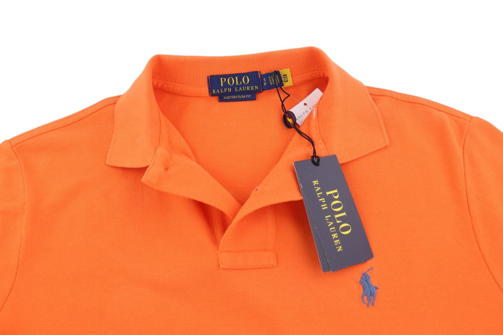 RALPH LAUREN Custom Slim Fit Men's T-Shirt S Orange Polo Short Sleeve Polo