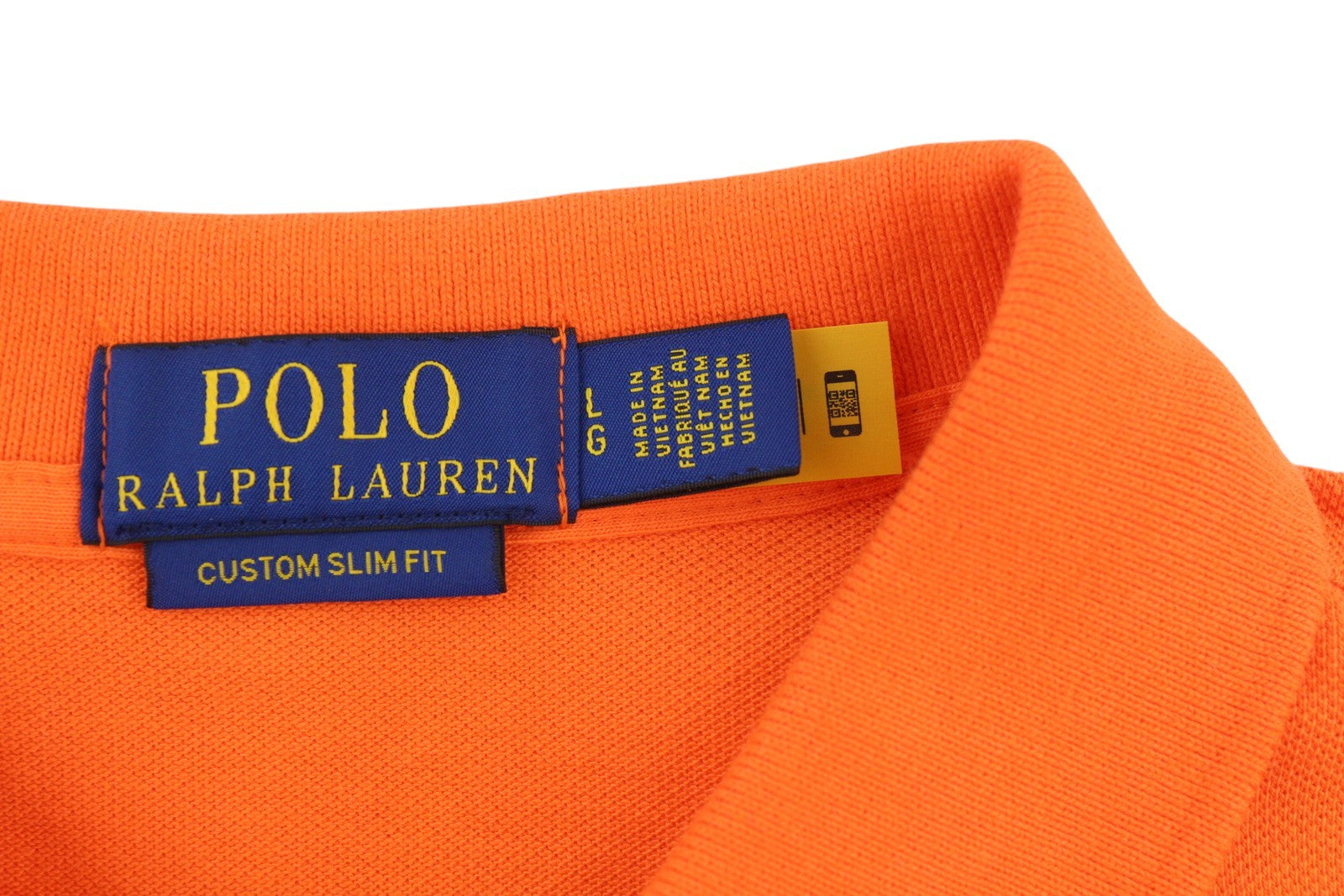 RALPH LAUREN Custom Slim Fit Men's T-Shirt L Orange Polo Short Sleeve
