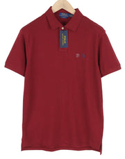 RALPH LAUREN Slim Fit Men's T-Shirt L Burgundy Polo Logo Short Sleeve