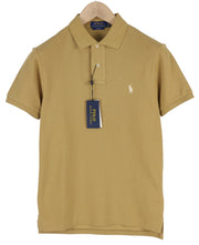 RALPH LAUREN Slim Fit Men's T-Shirt S Beige Polo Logo Short Sleeve