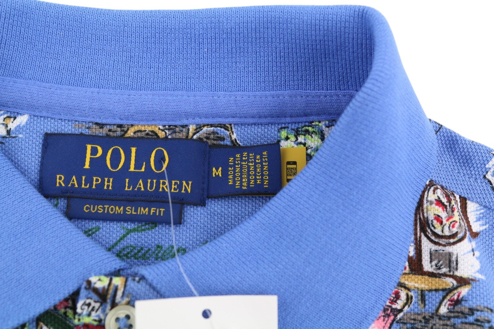 RALPH LAUREN Custom Slim Fit Men's T-Shirt M Patterned Short Sleeve Polo