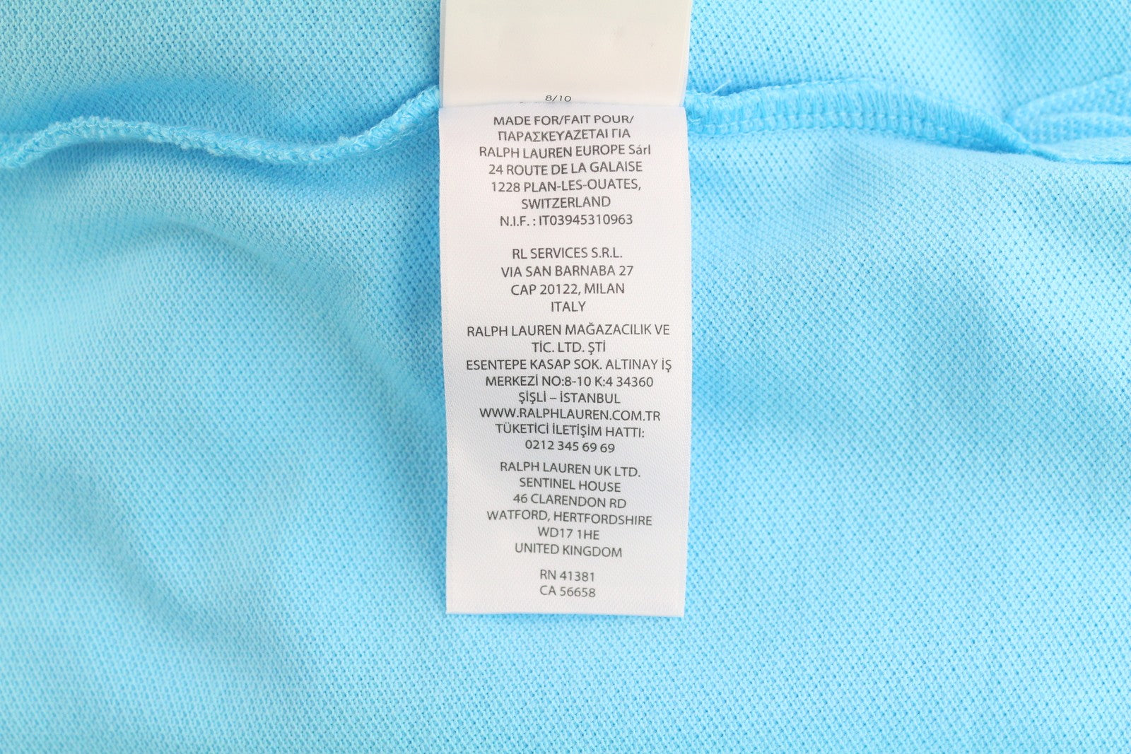 RALPH LAUREN Slim Fit Men's T-Shirt M Blue Polo Short Sleeve