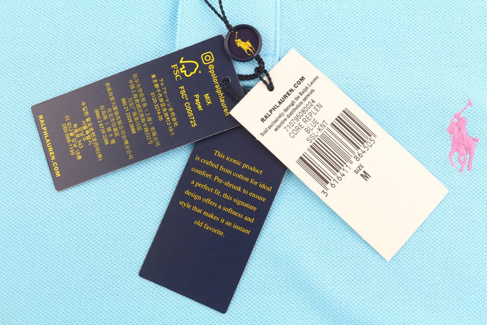 RALPH LAUREN Slim Fit Men's T-Shirt M Blue Polo Short Sleeve