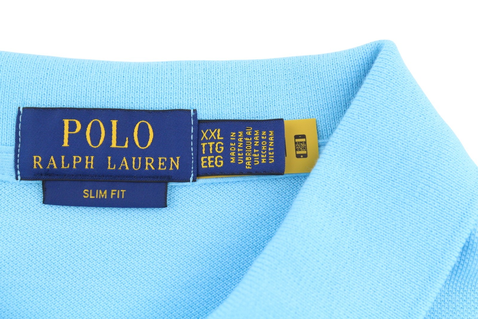 RALPH LAUREN Slim Fit Men's T-Shirt 2XL Blue Polo Short Sleeve