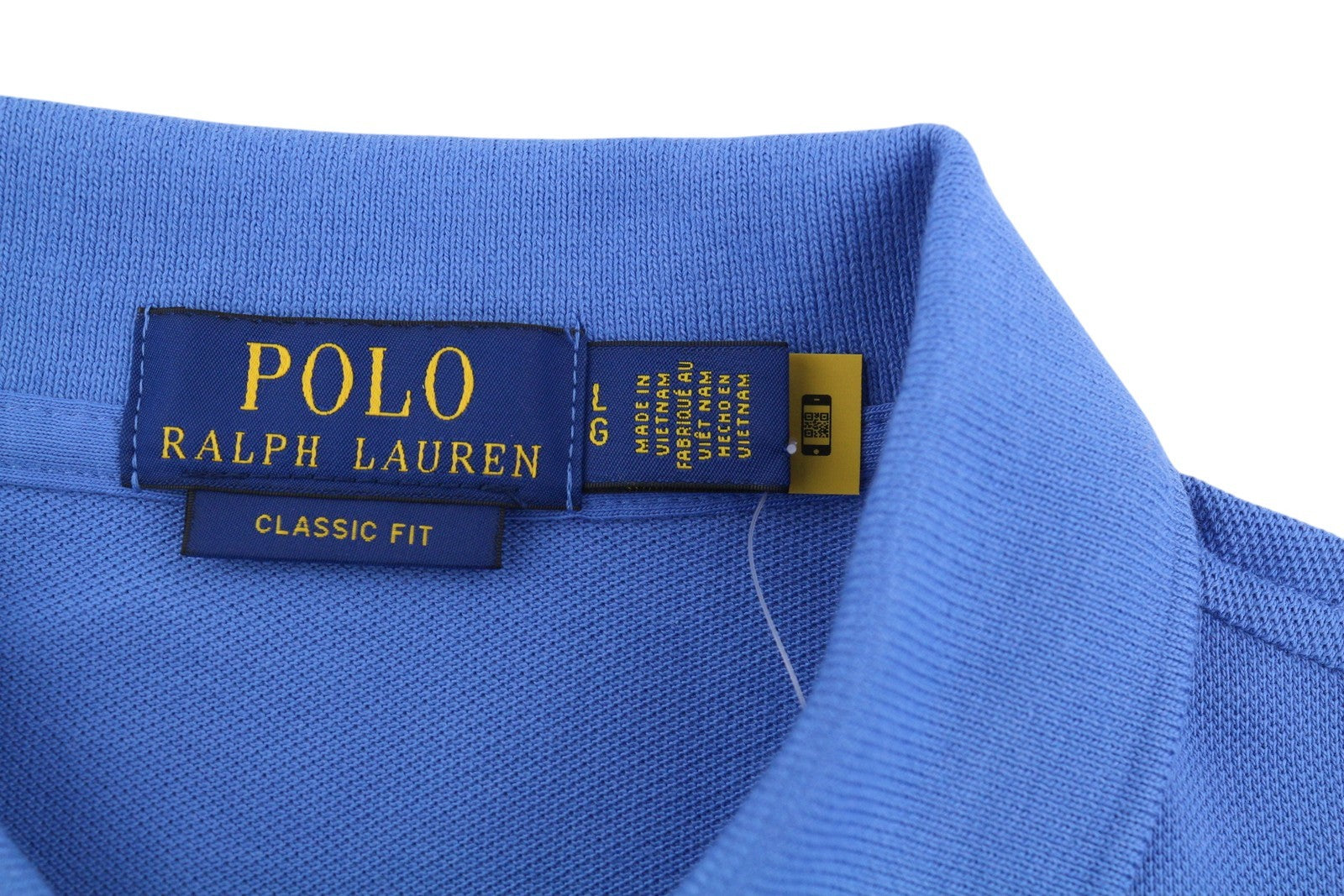 RALPH LAUREN Classic Fit Men's T-Shirt L Blue Stretch Polo Short Sleeve
