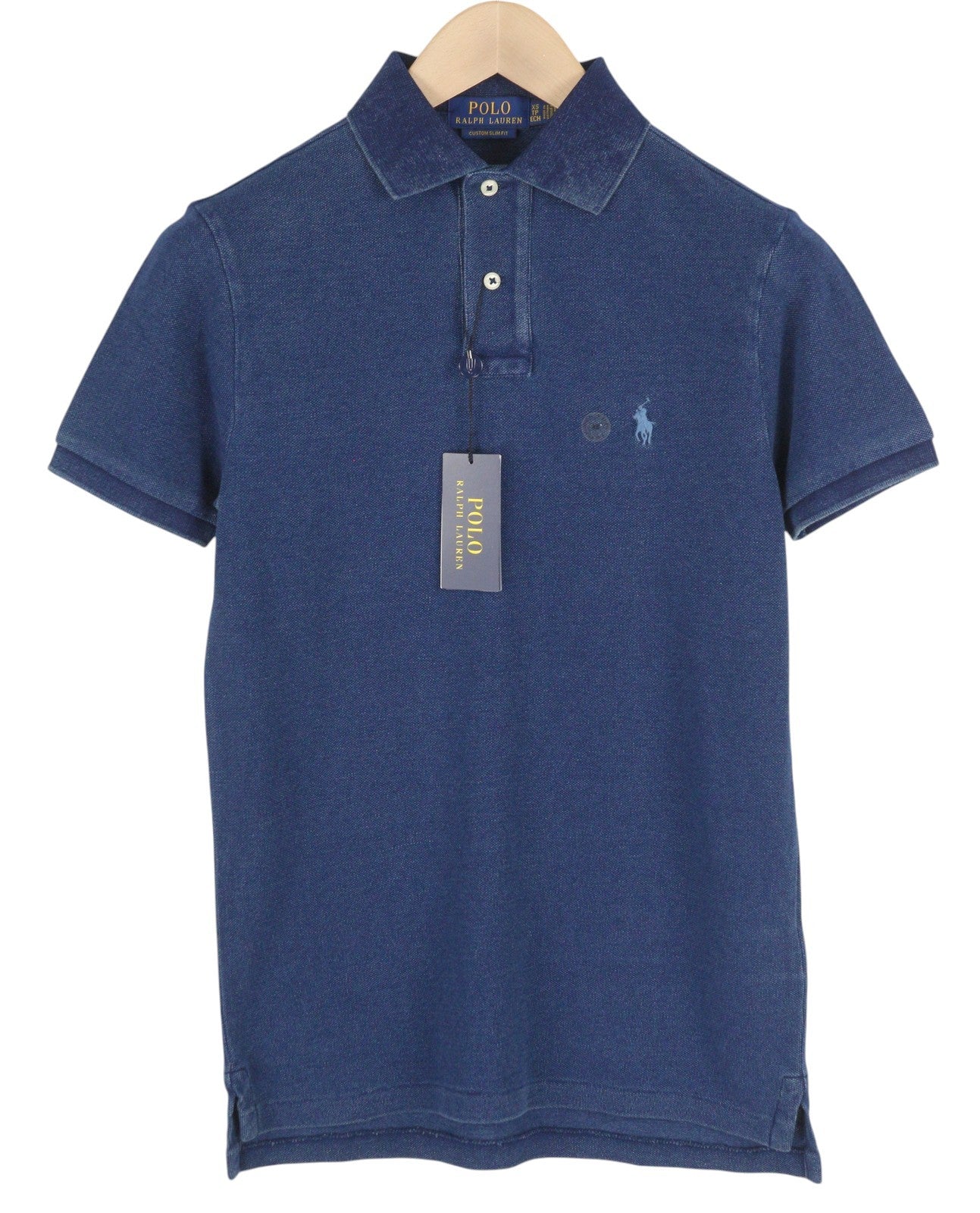 RALPH LAUREN Custom Slim Fit Men's T-Shirt XS Blue Polo Short Sleeve