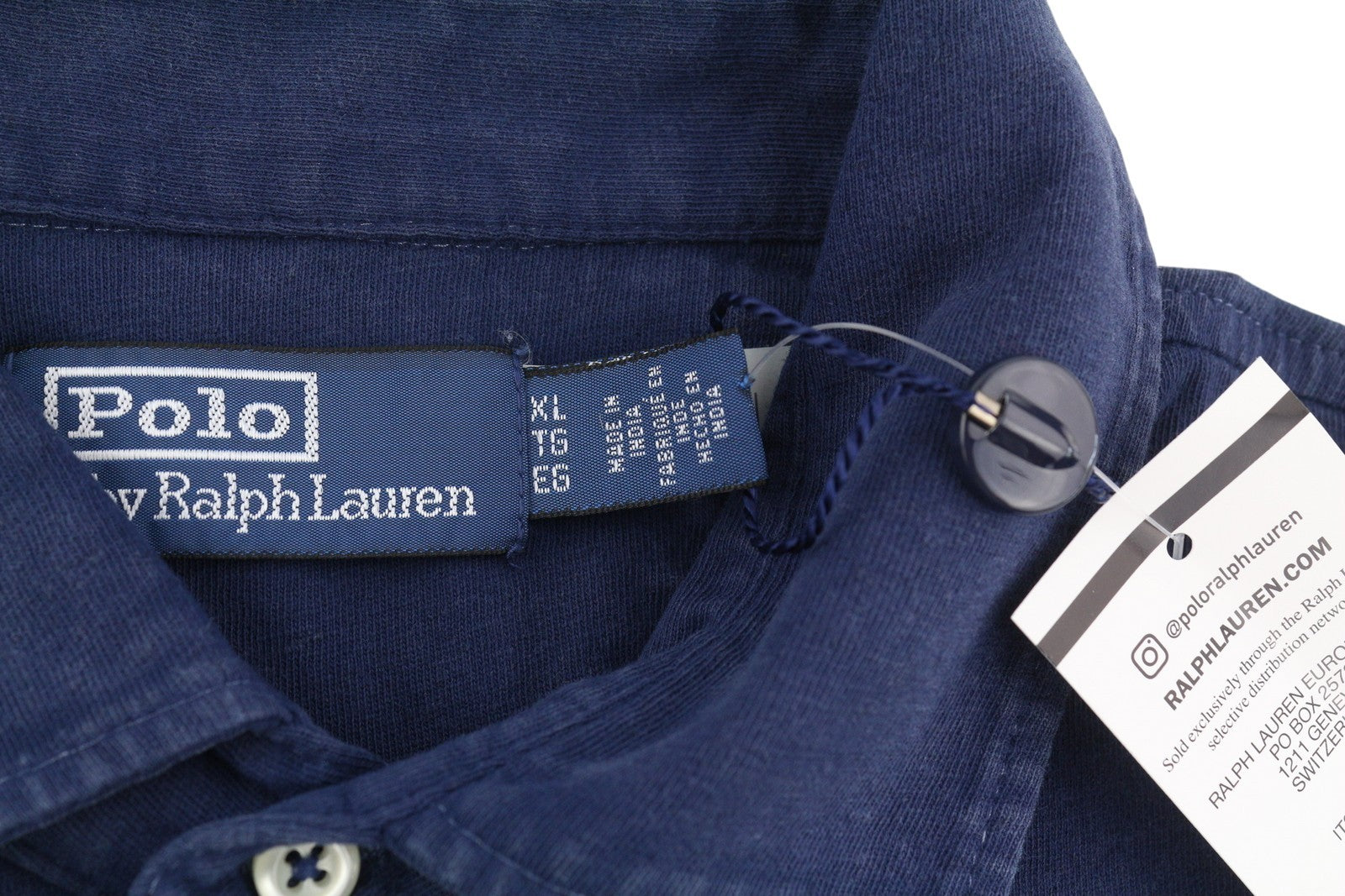 RALPH LAUREN Men's T-Shirt XL Blue Linen Blend Pocket Short Sleeve Polo RRP175