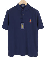 RALPH LAUREN Classic Fit Men's T-Shirt S Blue Embroidered Short Sleeve Polo