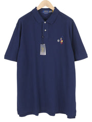 RALPH LAUREN Classic Fit Men's T-Shirt 2XL Blue Embroidered Short Sleeve Polo