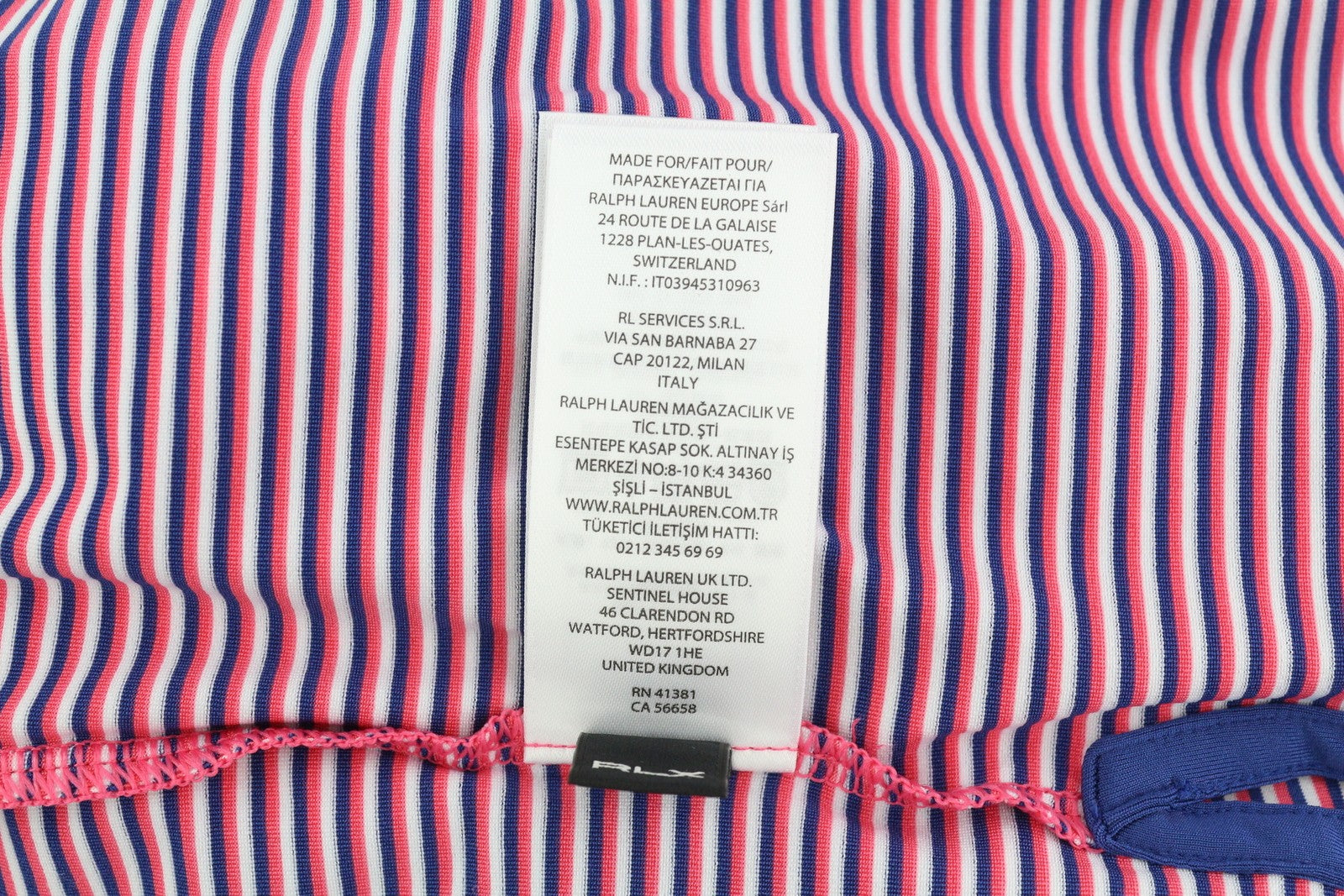 RLX RALPH LAUREN Golf Men's T-Shirt M Striped Polo Wicking Short Sleeve