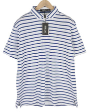 RLX RALPH LAUREN Golf Men's Polo XL White Stripe Short Sleeve Wicking