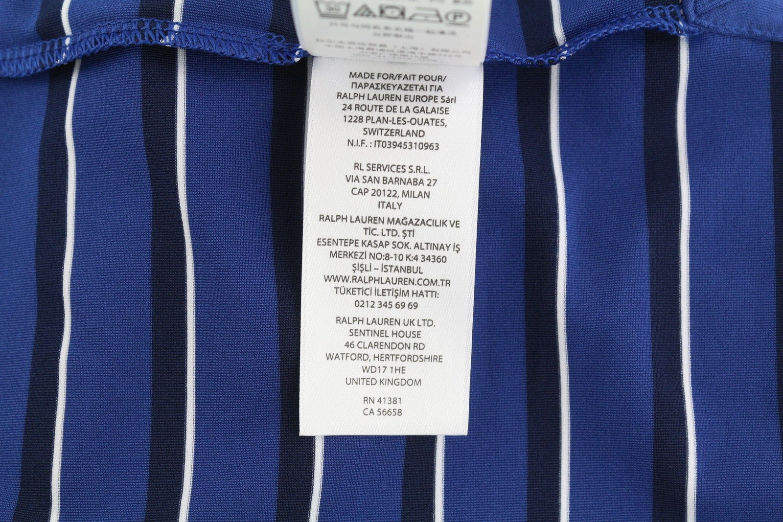 RLX RALPH LAUREN Golf Men's Polo M Blue Stripe Logo Performance Wicking