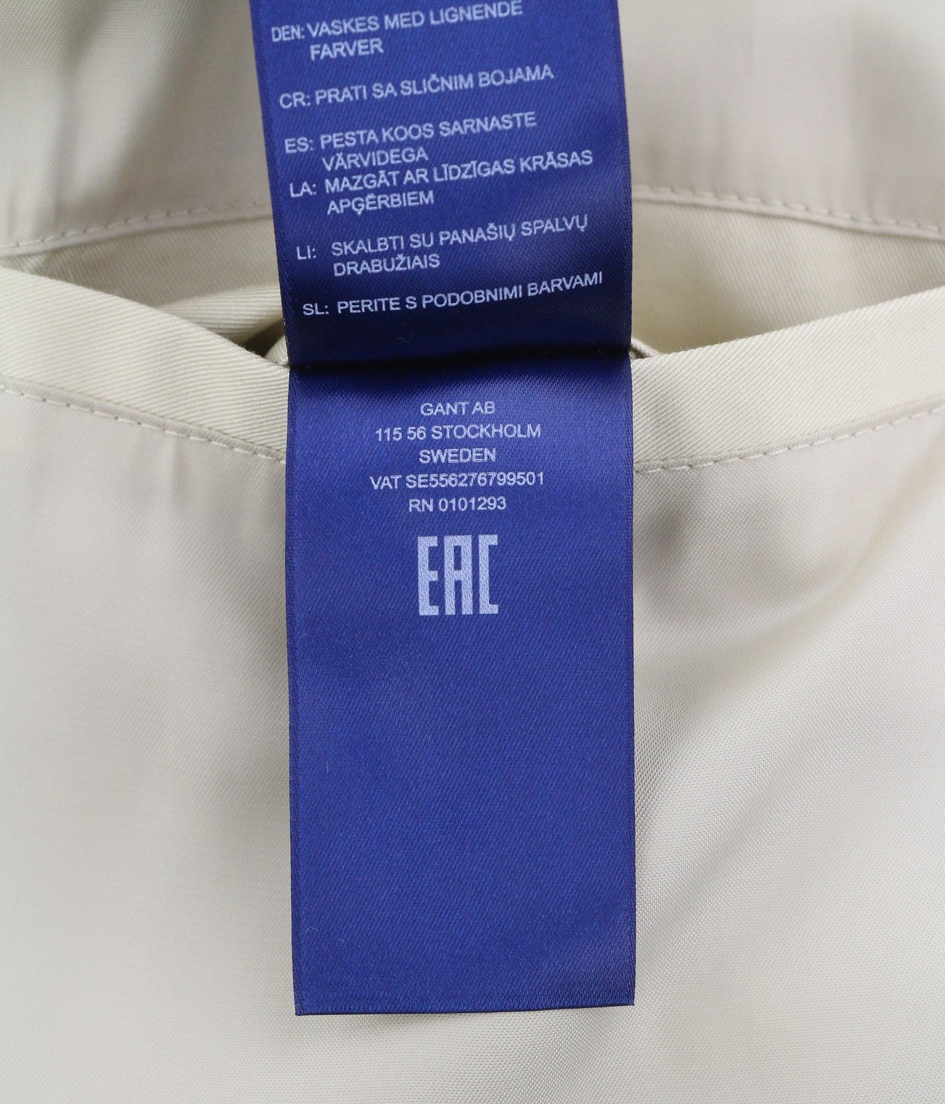 GANT Car Coat Women Jacket XL Desert Beige Hidden Button-Up Mid-Length RRP495