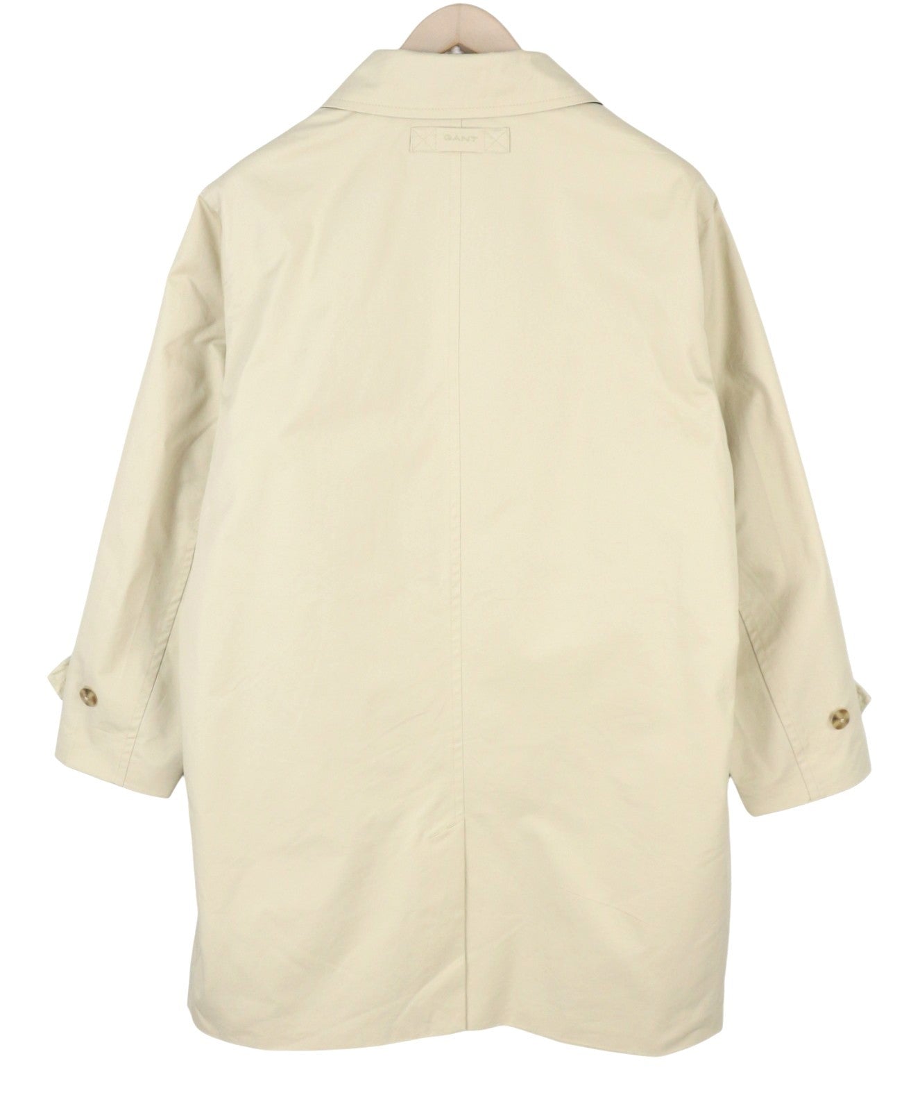 GANT Car Coat Women Jacket XL Desert Beige Hidden Button-Up Mid-Length RRP495