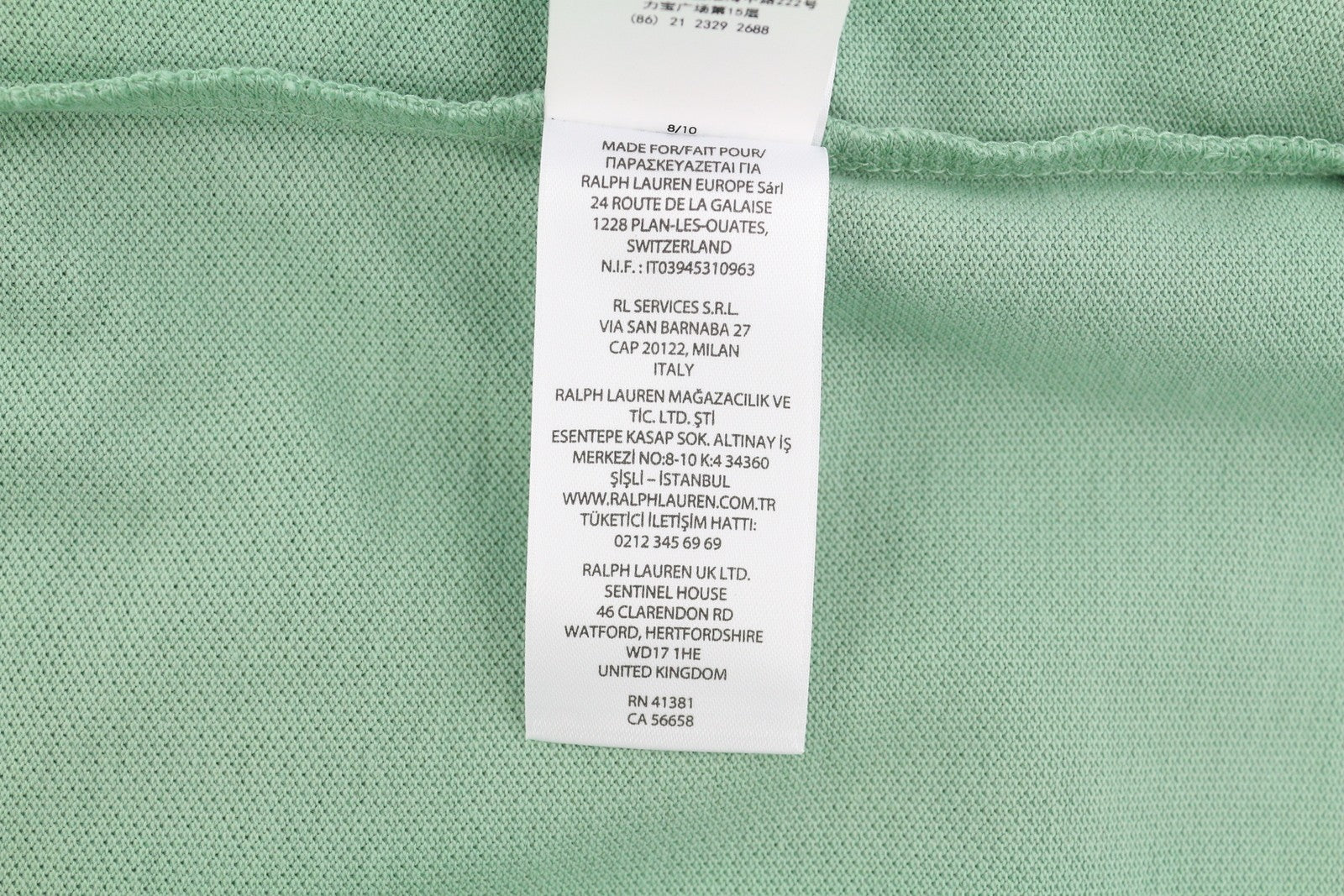 RALPH LAUREN Men's Polo XS Green Custom Slim Fit Short Sleeve