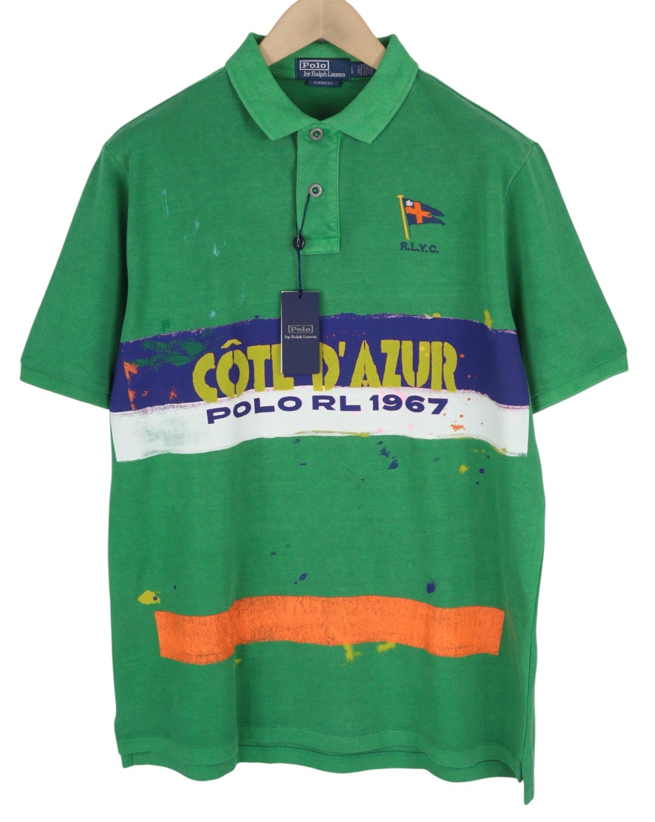 RALPH LAUREN Men's Polo L Green Classic Multi Colour RRP200