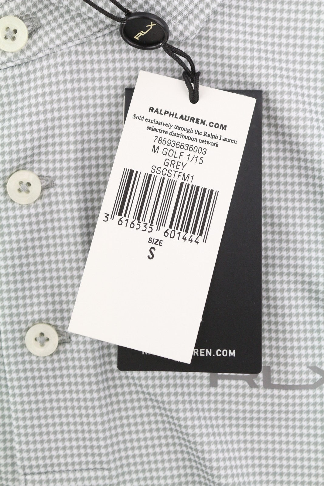 RLX RALPH LAUREN Golf Men's Polo S Grey Houndstooth Wicking