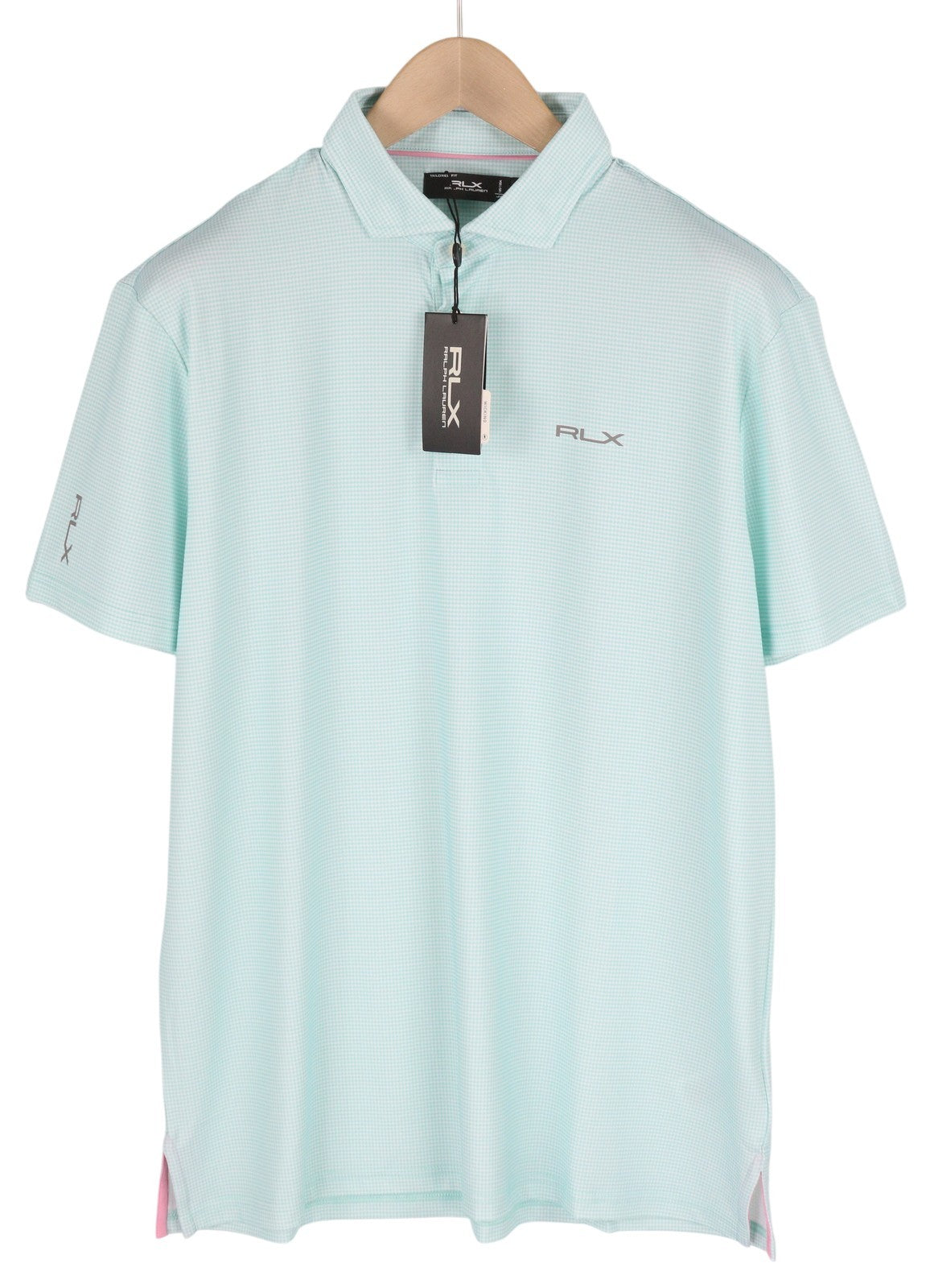 RLX RALPH LAUREN Golf Men's Polo S Blue Houndstooth Wicking