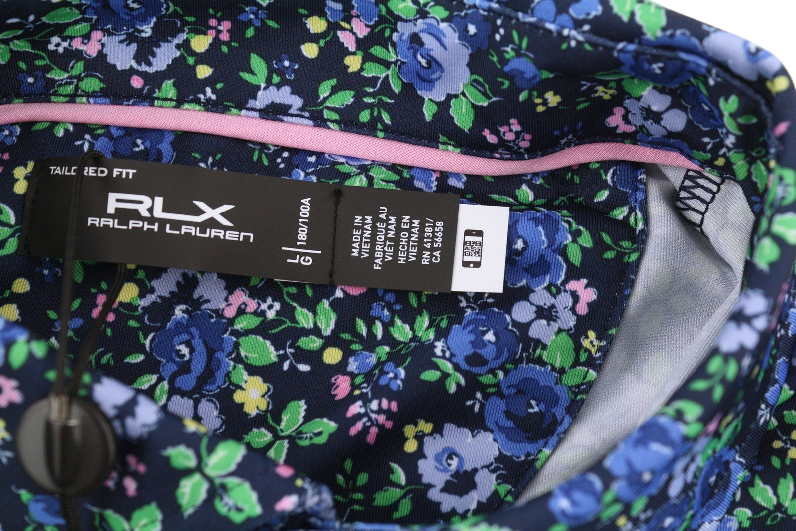 RLX RALPH LAUREN Golf Men's Shirt L Navy Floral Print Wicking