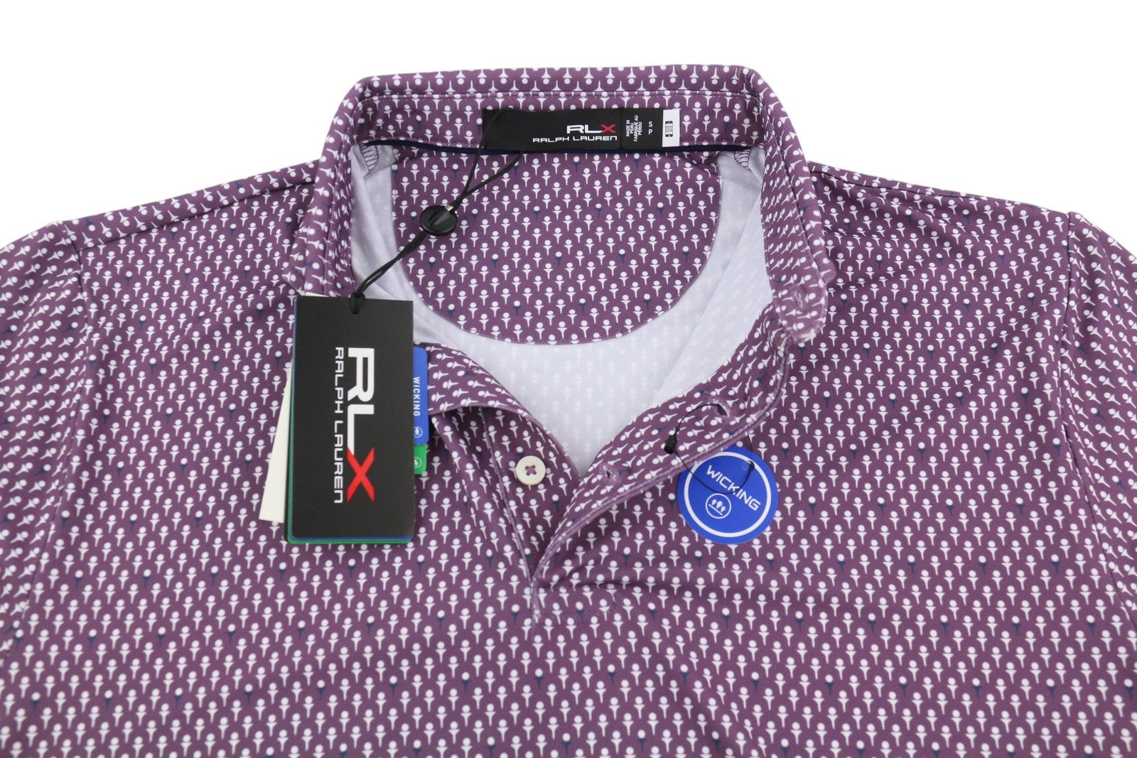 RLX RALPH LAUREN Golf Men's Polo S Purple Patterned Wicking