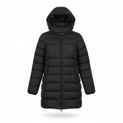 GANT Classic Down Long Women Jacket M Black Quilted Hooded Mid-Length