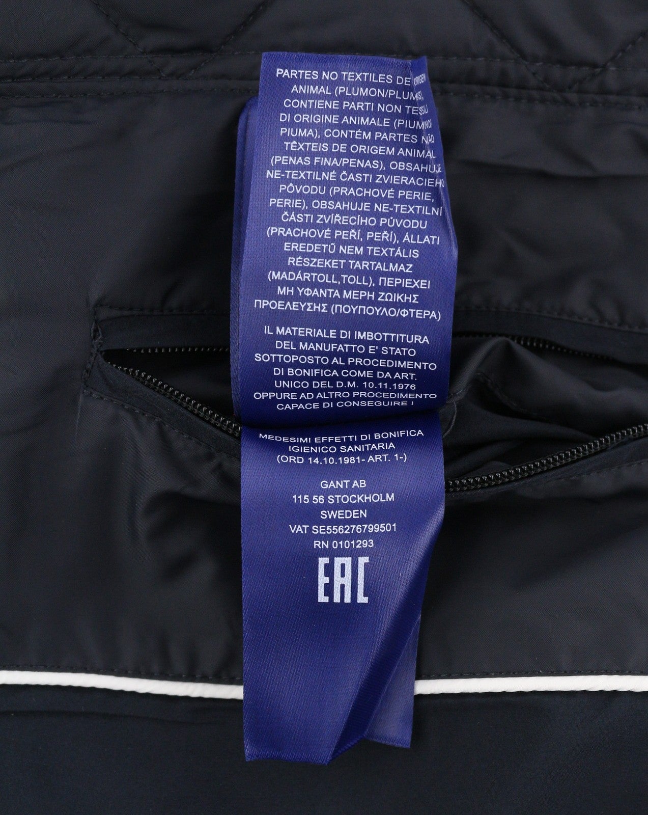 GANT Classic Down Long Women Jacket M Black Quilted Hooded Mid-Length