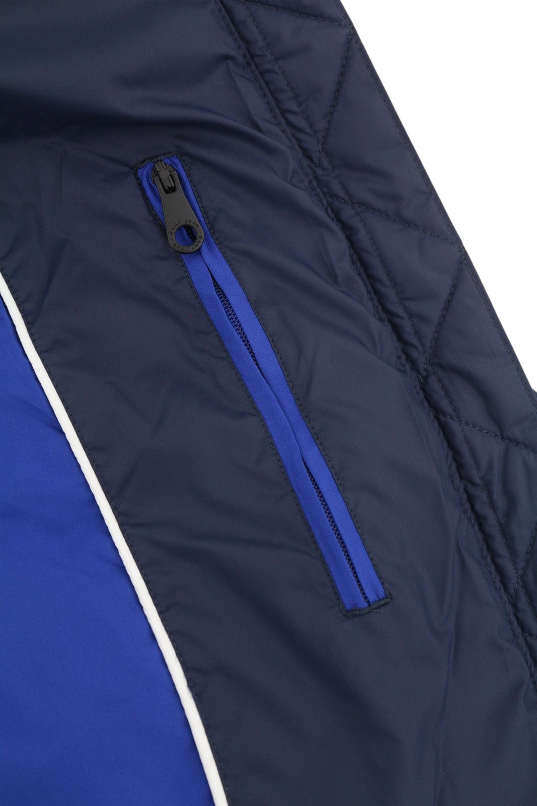 GANT Classic Down Long Women Jacket M Evening Blue Quilted Hooded Mid-Length