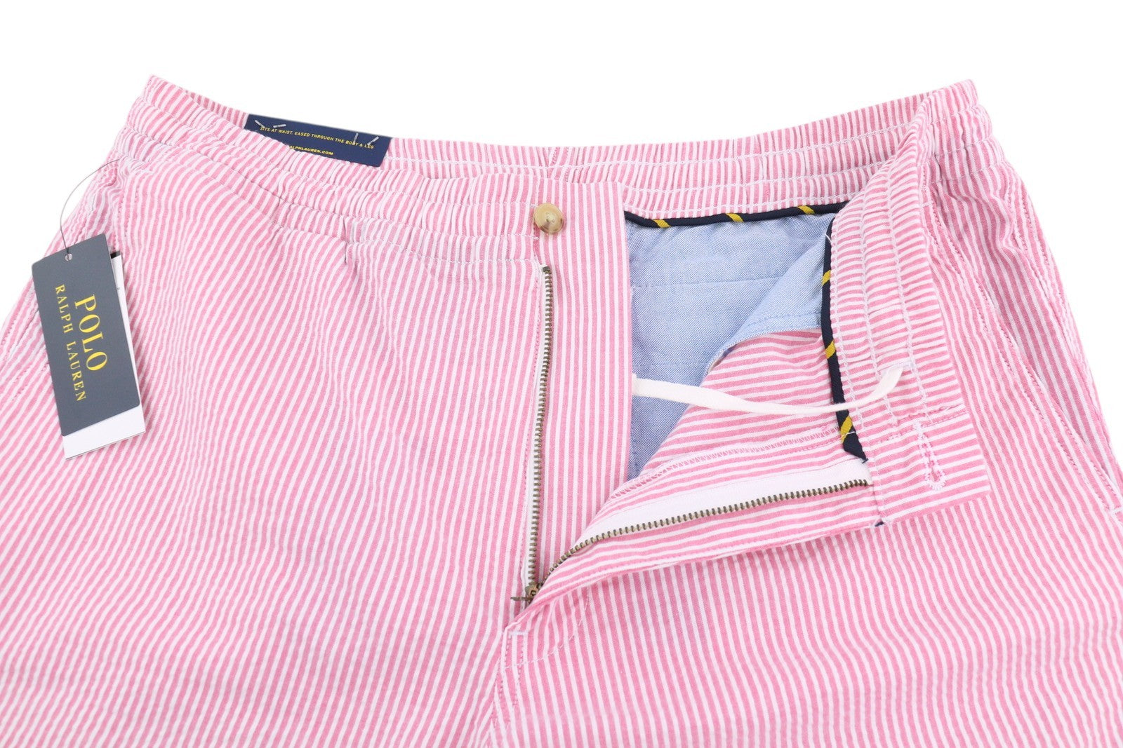 RALPH LAUREN Men's Shorts L Pink Pinstripe Stretch Chino RRP169