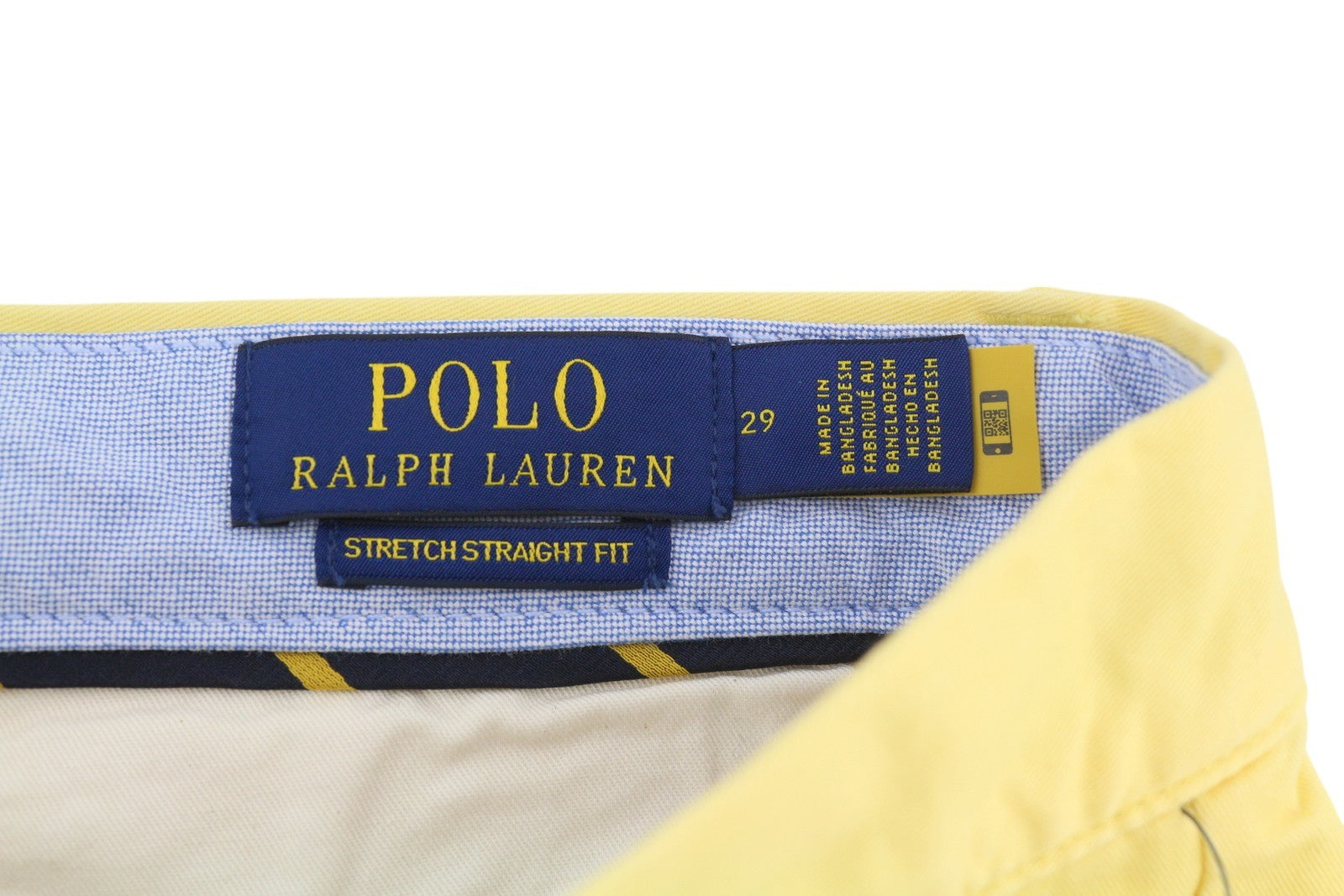 RALPH LAUREN Men's Shorts W29 Yellow Bedford Stretch Chino RRP196
