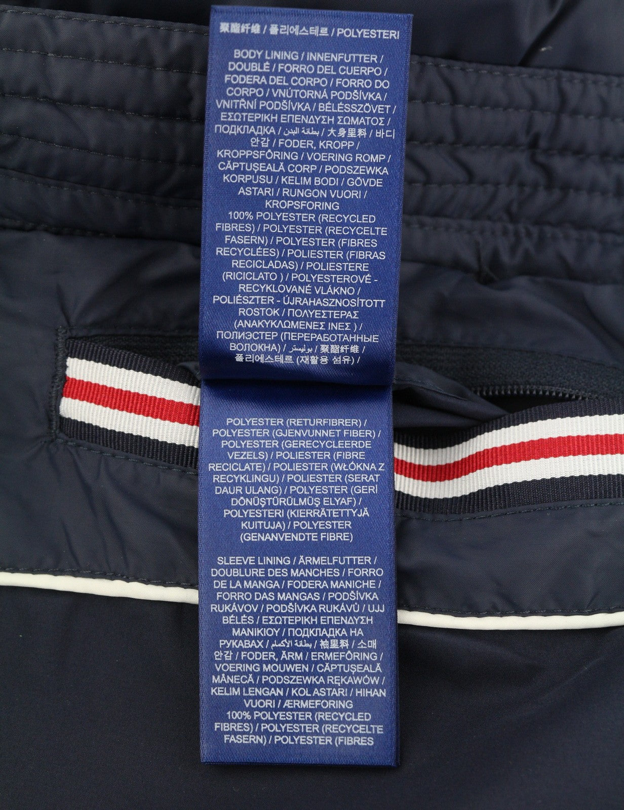 GANT Long Down Women Jacket XS Evening Blue Quilted Hooded Mid-Length